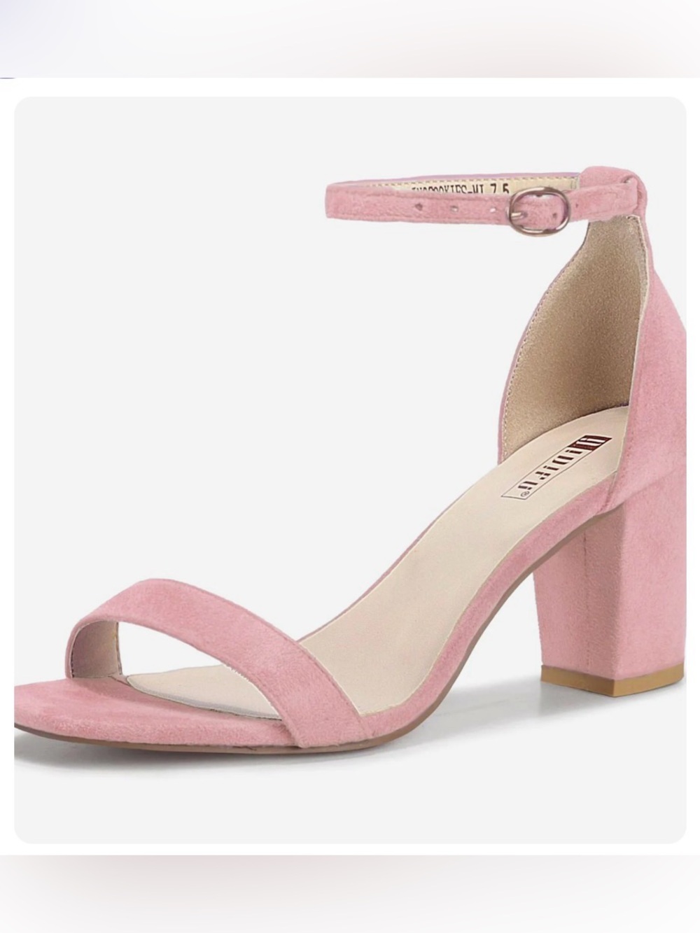 IDIFU Cookie-MI 3" Block Heel Sandals Pink Suede Open Toe Women US 8